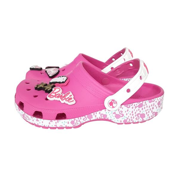 Crocs Classic Barbie Clogs Pink Slip On Comfort Water Shoes Jibbitz Womens 8 - Picture 3 of 8